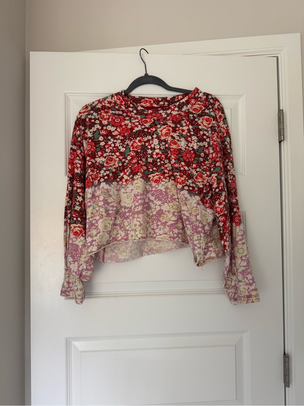 Red Floral Free People Long Sleeve